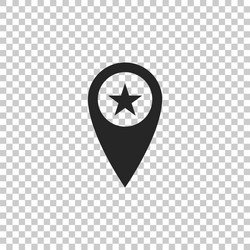 map pointer with star icon isolated vector image