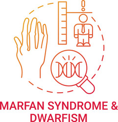 Marfan syndrome and dwarfism red gradient concept vector