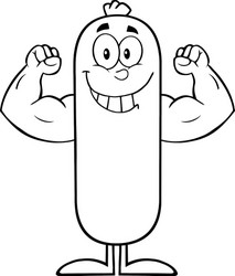 muscly sausage cartoon vector