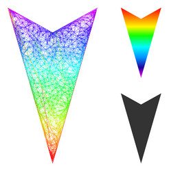 Spectrum linear gradient arrowhead down icon vector