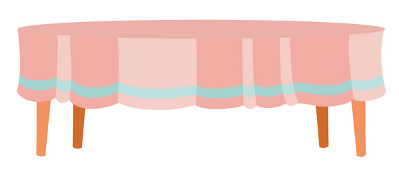table covered with a tablecloth isolated object vector image
