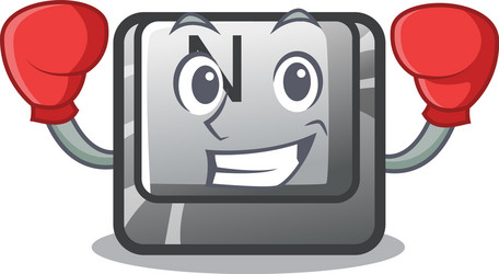 boxing button n on a game character vector image