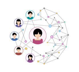 connected users and global data dots vector image
