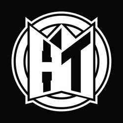 Ht logo monogram circle rounded design Royalty Free Vector