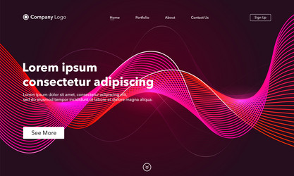 landing page abstract background website template vector image