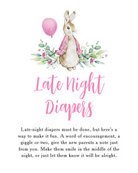 late night diapers poster with watercolor pink Vector Image