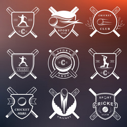 Set of badges cricket vector