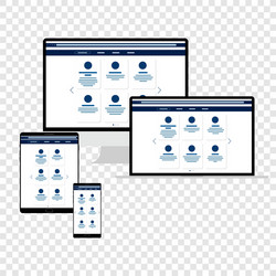 web design website template for monitor laptop vector image