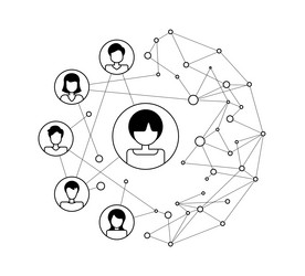connected users and global data dots vector image