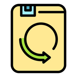 Data sync icon flat vector