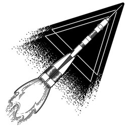 Graphic launching rocket vector