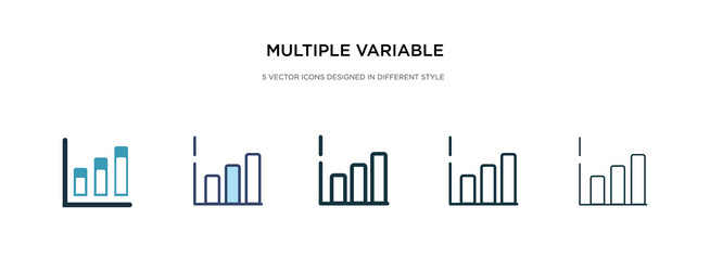 multiple variable bars data icon in different vector