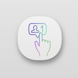 New follower button click app icons set vector