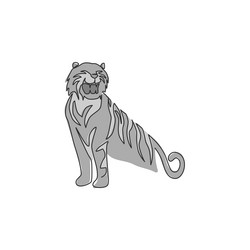 one continuous line drawing of african tiger vector