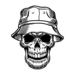 retro skull in panama Vector Image