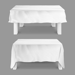 table with tablecloth set empty vector image