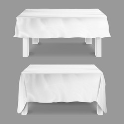 Table with tablecloth set empty vector