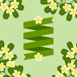 tropical background with stylized plumeria flowers vector image