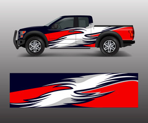 Aggressive Rally Car Wrap Vector Image