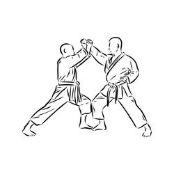 karate kick technique sketch asian martial art Vector Image