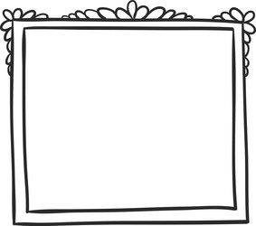 rectangular frame featuring a hand drawn design vector image