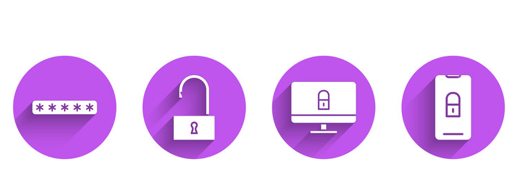set password protection open padlock lock vector image