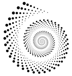 Abstract dotted volute snail element on white art vector