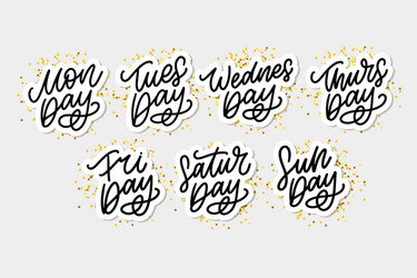 handwritten inscription days a week vector