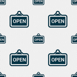 Open icon sign seamless pattern with geometric vector