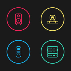 set line remote control server data web hosting vector image