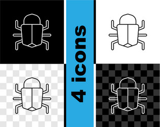 set line system bug concept icon isolated on black vector image