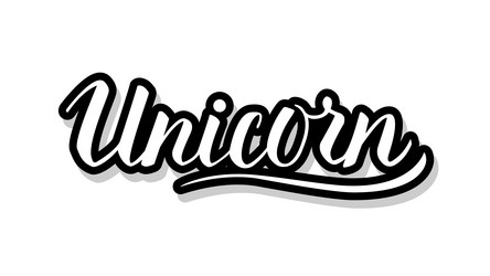 unicorn calligraphy template text for your design vector