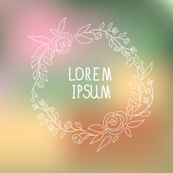 A floral wreath with signature and color vector