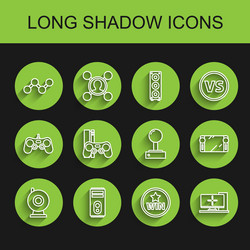 set line web camera computer share medal vector image