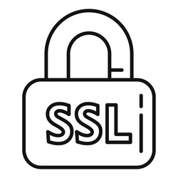 ssl cipher icon outline lock code vector image