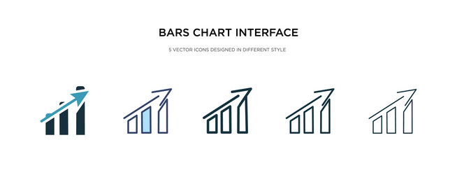 bars chart interface ascending icon in different vector image