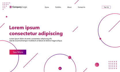 landing page abstract background website template vector image