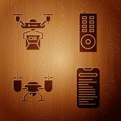 set computer api interface drone delivery concept vector image