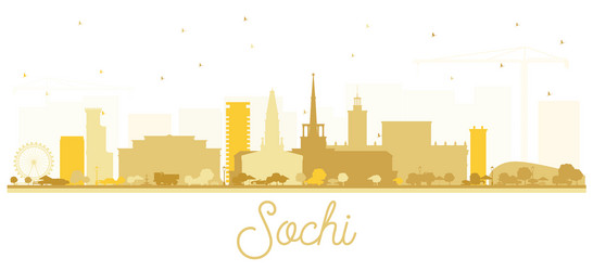 Sochi russia city skyline silhouette with golden vector