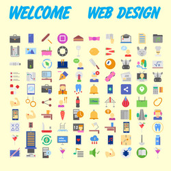 100 universal icons for web design on different vector image