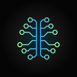 artificial intelligence brain creative outline vector