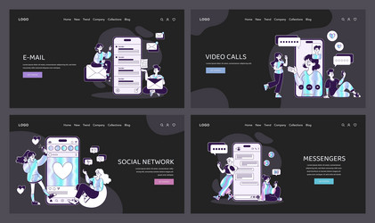 email video calls social networking and instant vector image