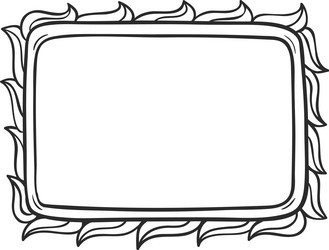 hand drawn rectangular frame featuring rounded vector image
