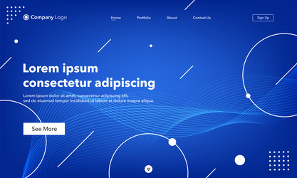 landing page abstract background website template vector image