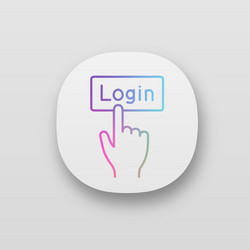 Login button click app icons set vector