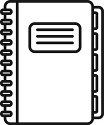 notebook foreign language icon outline style vector image