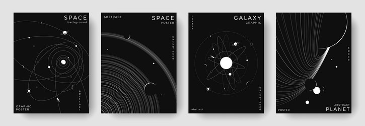 set of abstract space astronomy backgrounds vector image