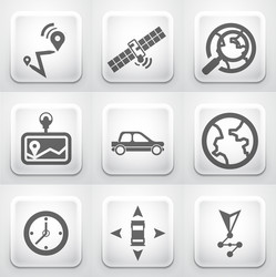 set of square application buttons navigation vector image