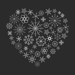 snowflake background in flat design card for new vector image