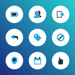user icons colored set with ban exit calendar vector image